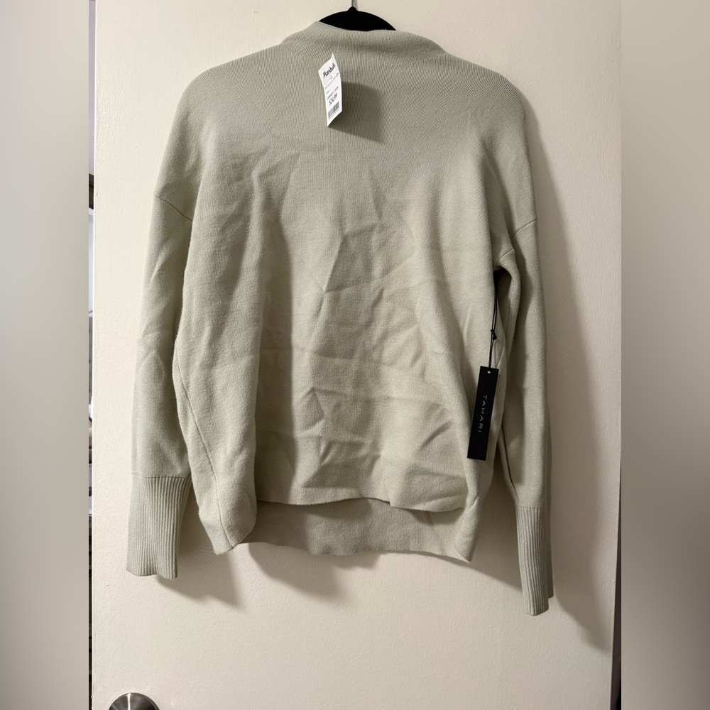 Tahari Light Green Cowl Neck Sweater